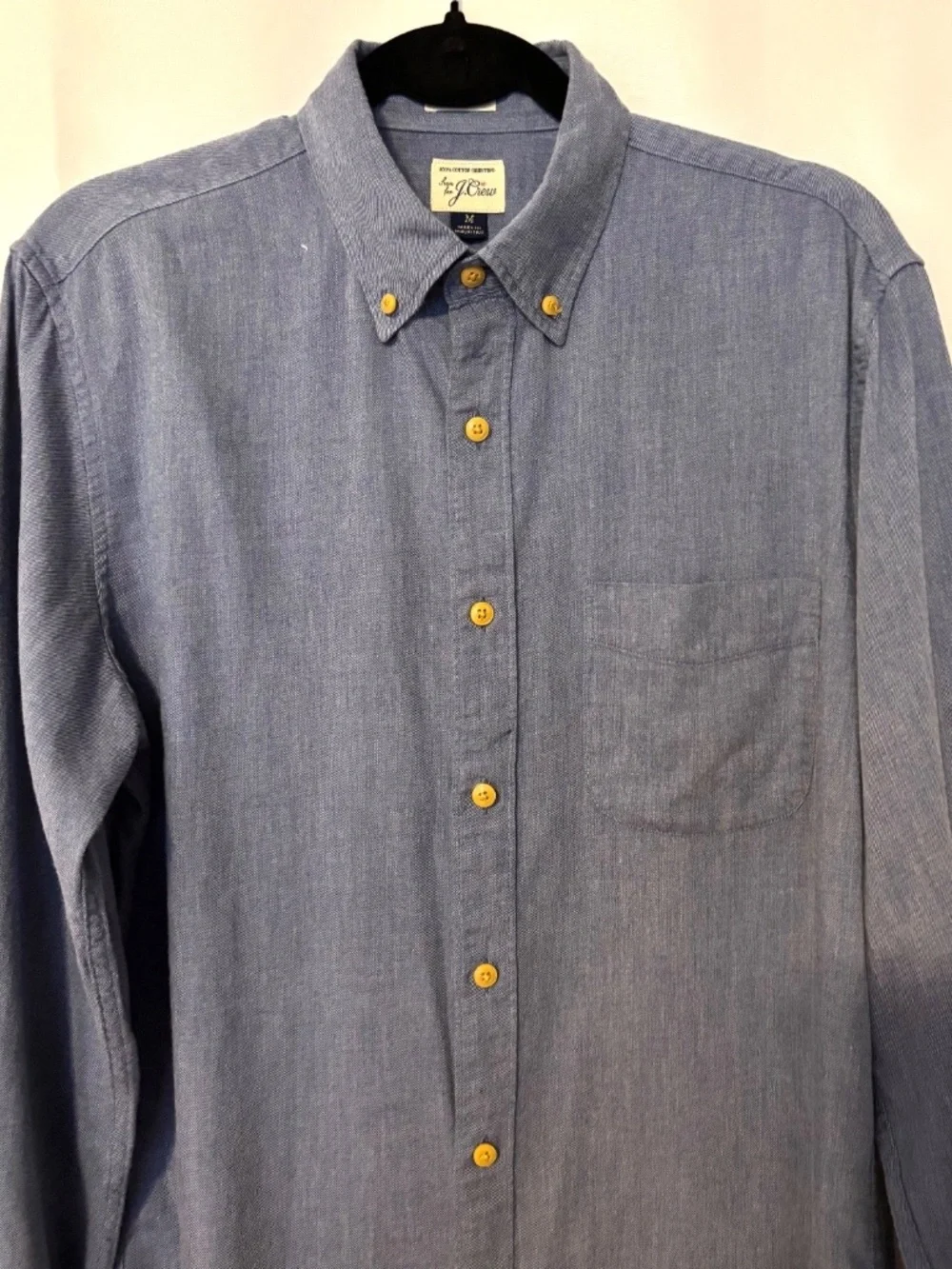 J.Crew Men's Chambray Button Down Shirt Light Wash Denim Size: M Slim Fit